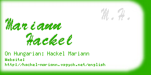 mariann hackel business card